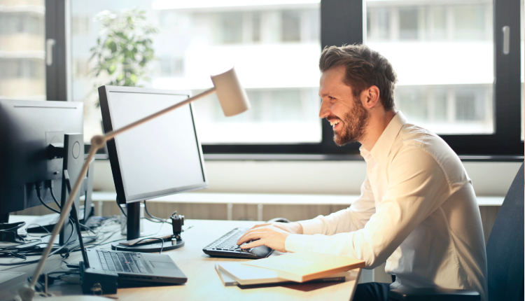 Businessmen at a desk